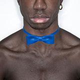 LEATHER BOW TIE - BLUE
