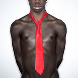 LEATHER TIE - RED